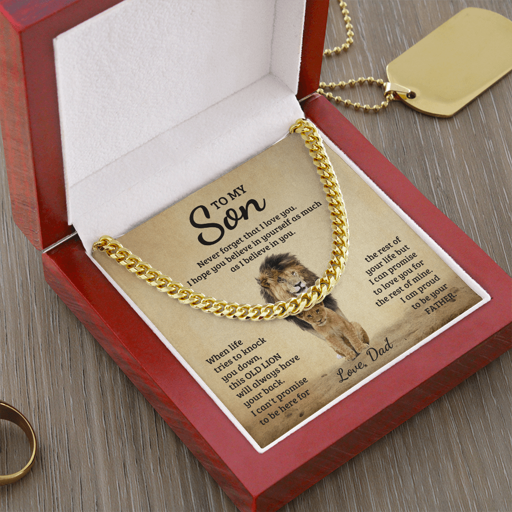 To My Son - Never Forget That I Love You - Cuban Link Chain - Glittering Heights