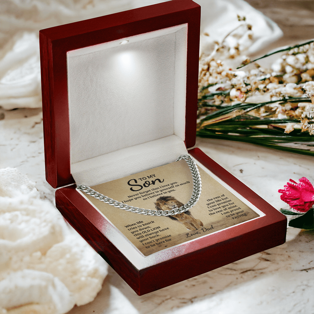 To My Son - Never Forget That I Love You - Cuban Link Chain - Glittering Heights