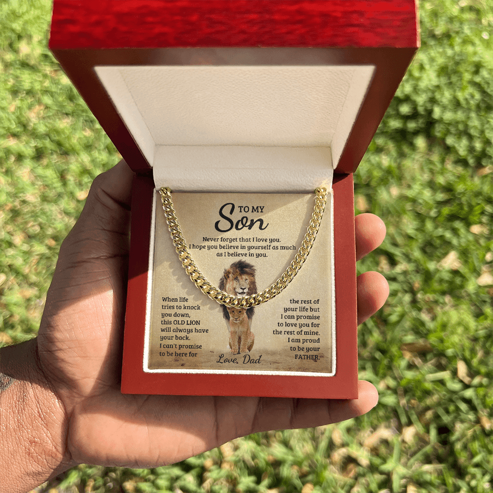 To My Son - Never Forget That I Love You - Cuban Link Chain - Glittering Heights