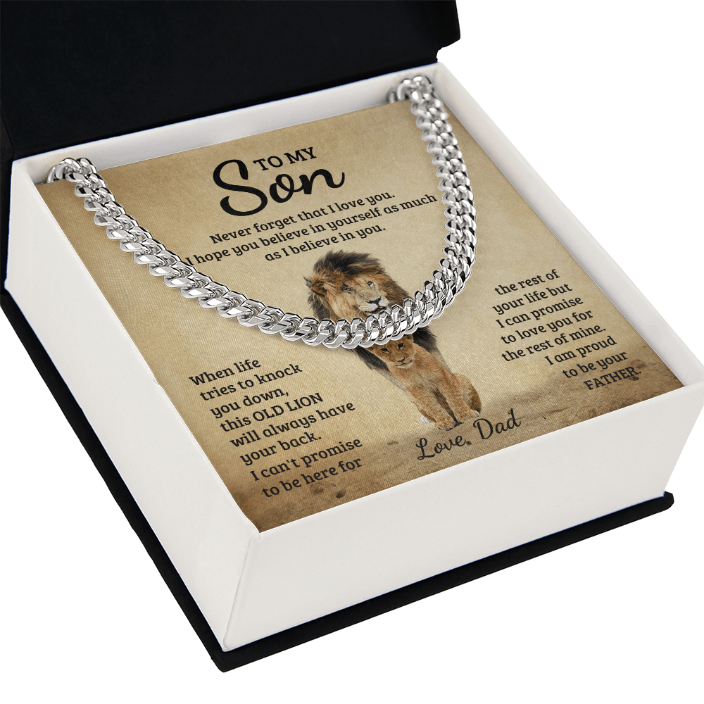 To My Son - Never Forget That I Love You - Cuban Link Chain - Glittering Heights