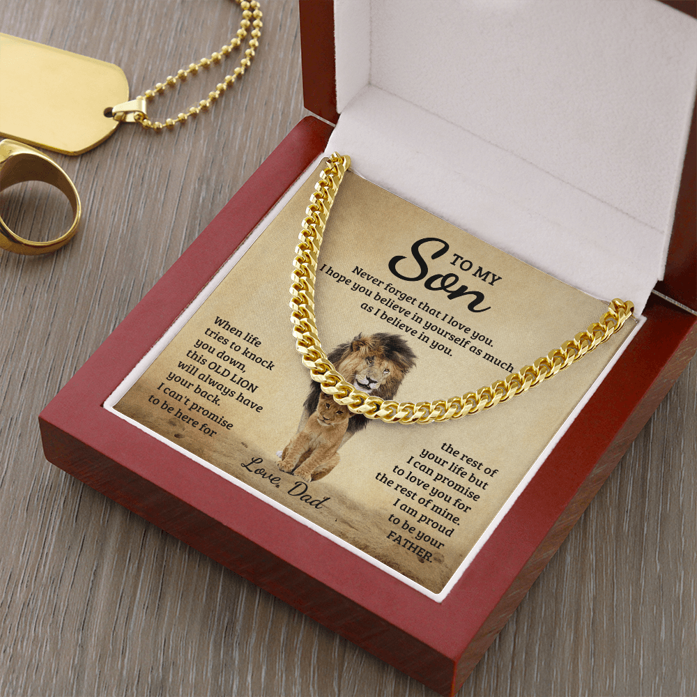 To My Son - Never Forget That I Love You - Cuban Link Chain - Glittering Heights