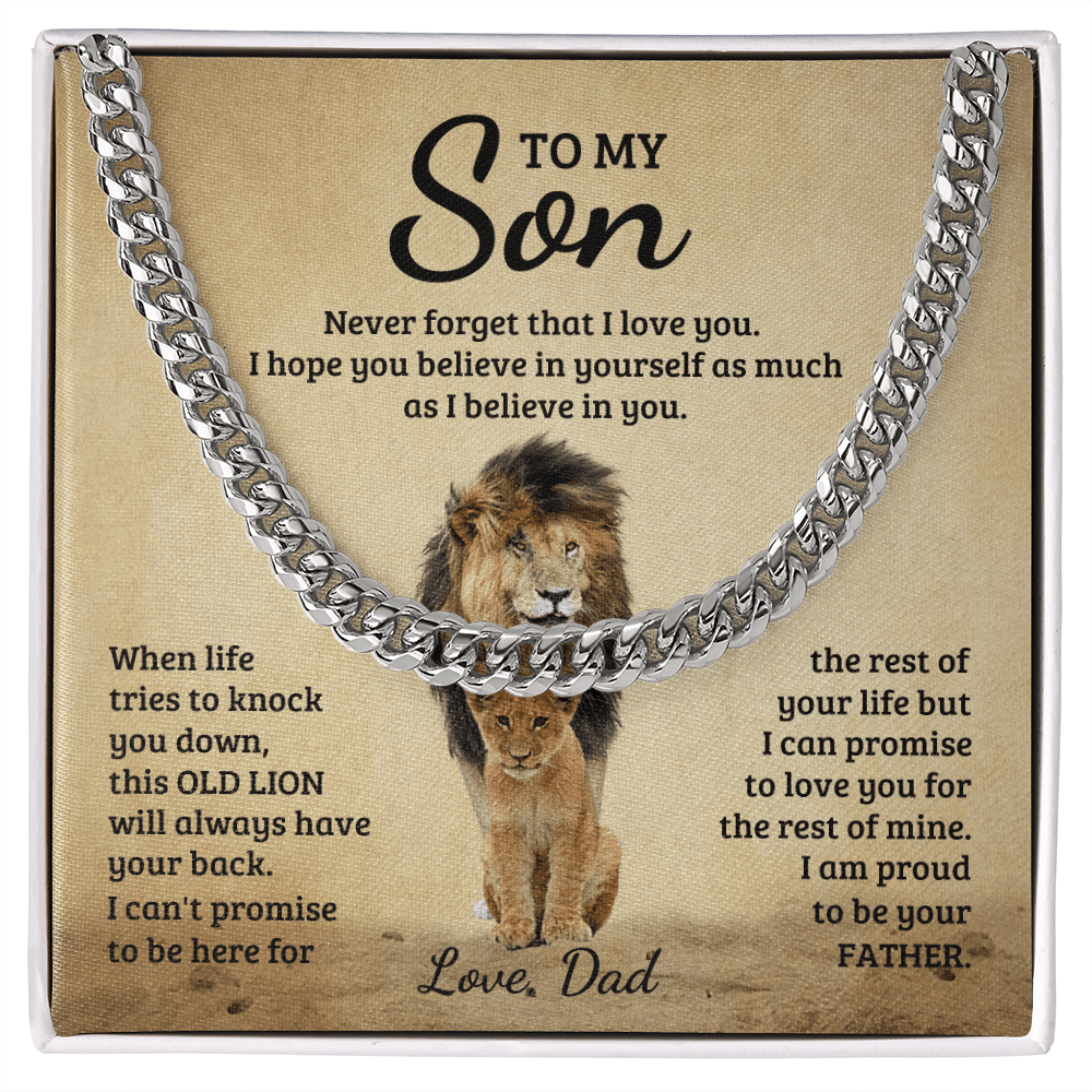To My Son - Never Forget That I Love You - Cuban Link Chain - Glittering Heights