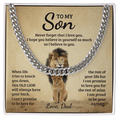 To My Son - Never Forget That I Love You - Cuban Link Chain - Glittering Heights