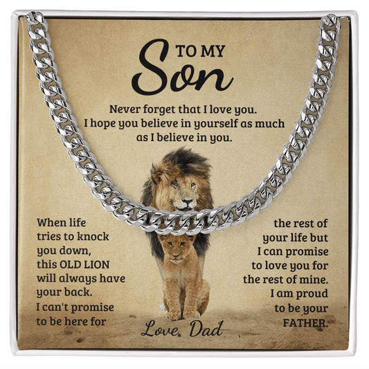 To My Son - Never Forget That I Love You - Cuban Link Chain - Glittering Heights