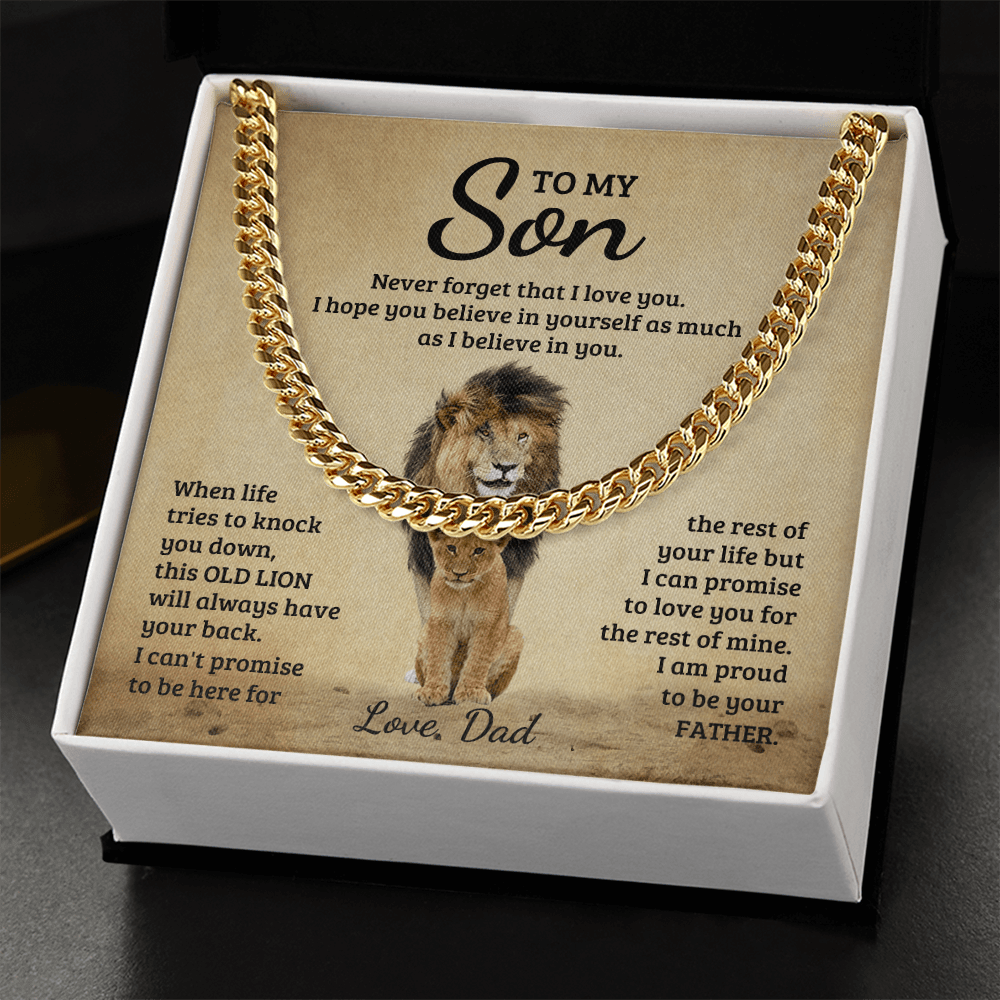 To My Son - Never Forget That I Love You - Cuban Link Chain - Glittering Heights
