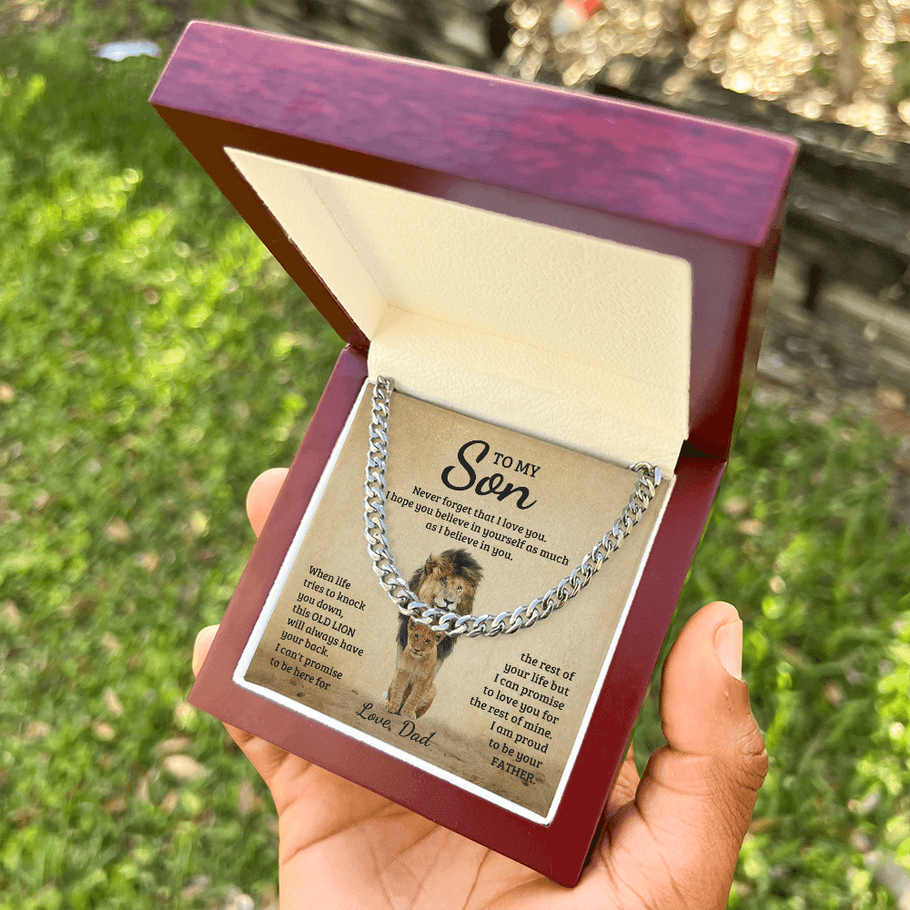 To My Son - Never Forget That I Love You - Cuban Link Chain - Glittering Heights