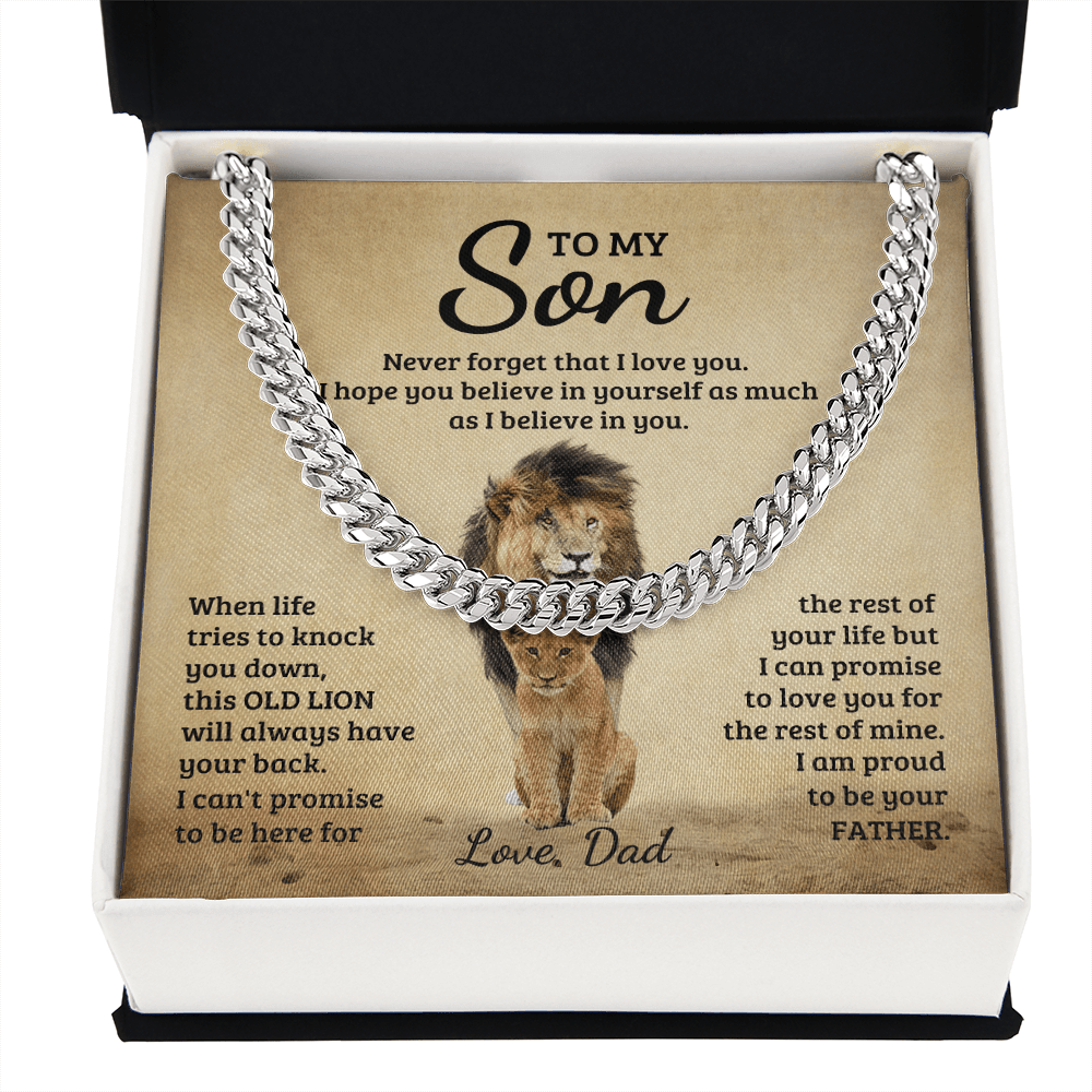 To My Son - Never Forget That I Love You - Cuban Link Chain - Glittering Heights