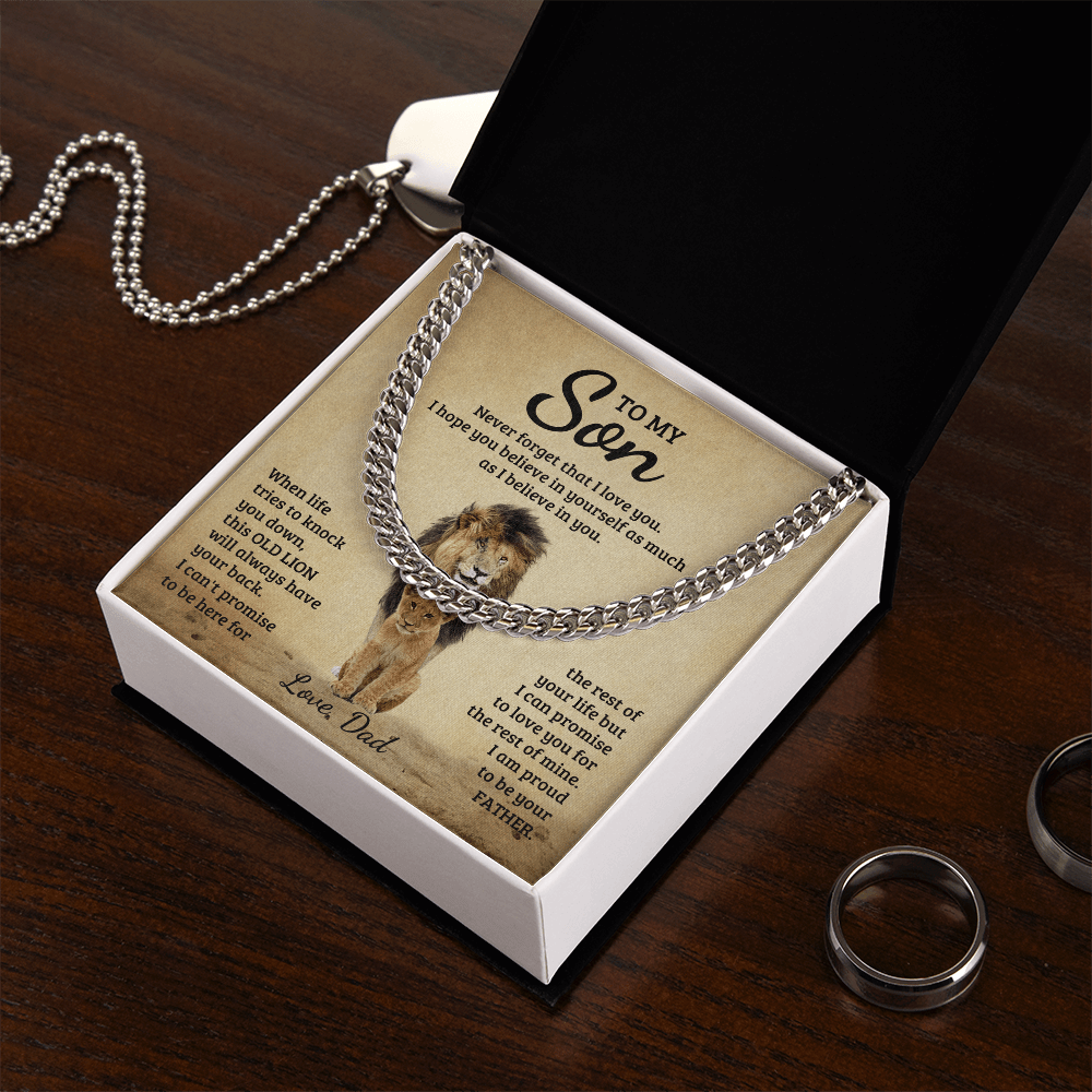 To My Son - Never Forget That I Love You - Cuban Link Chain - Glittering Heights