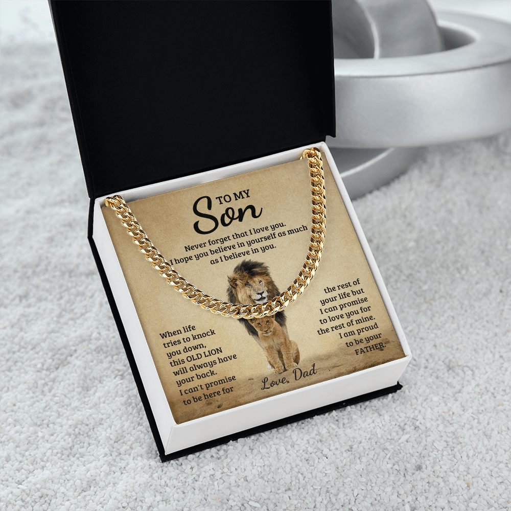 To My Son - Never Forget That I Love You - Cuban Link Chain - Glittering Heights