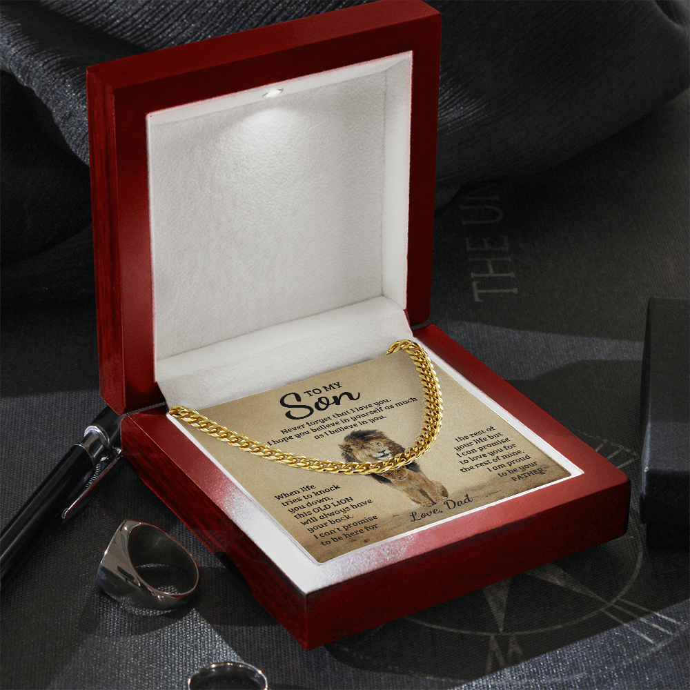 To My Son - Never Forget That I Love You - Cuban Link Chain - Glittering Heights