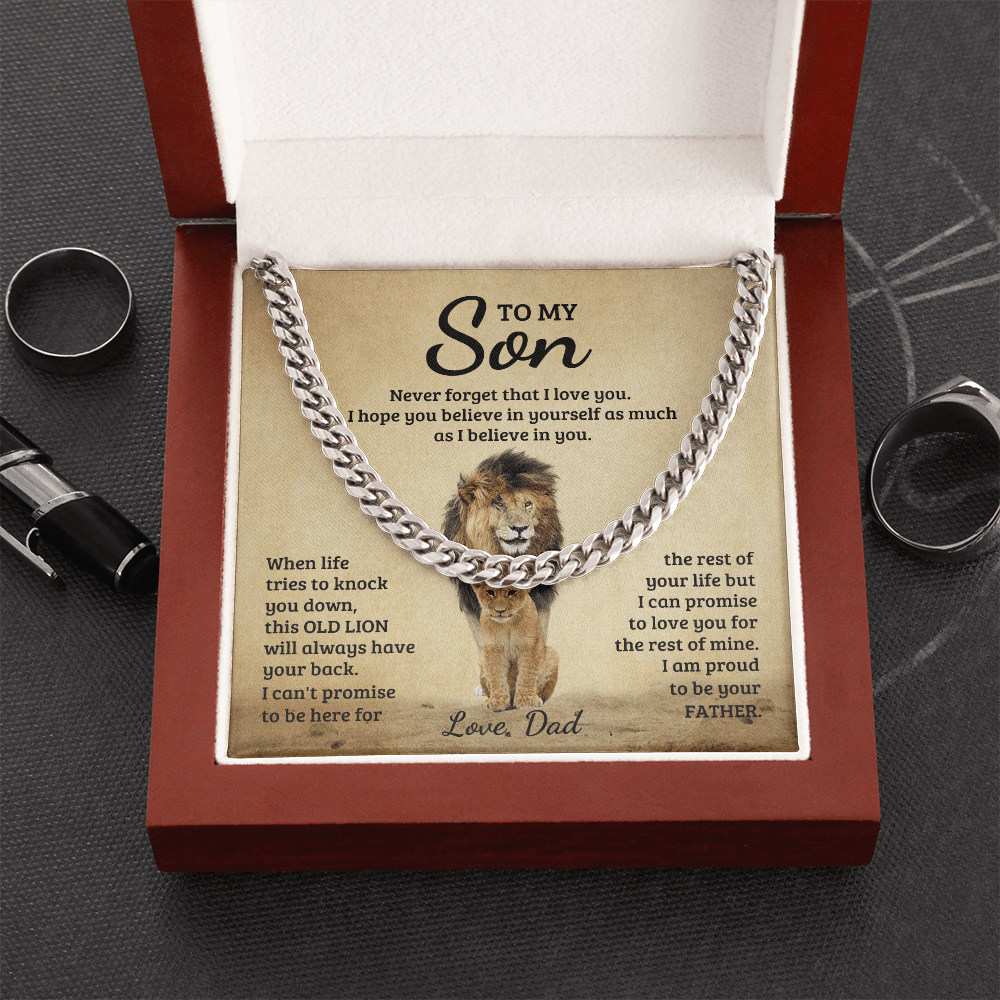 To My Son - Never Forget That I Love You - Cuban Link Chain - Glittering Heights