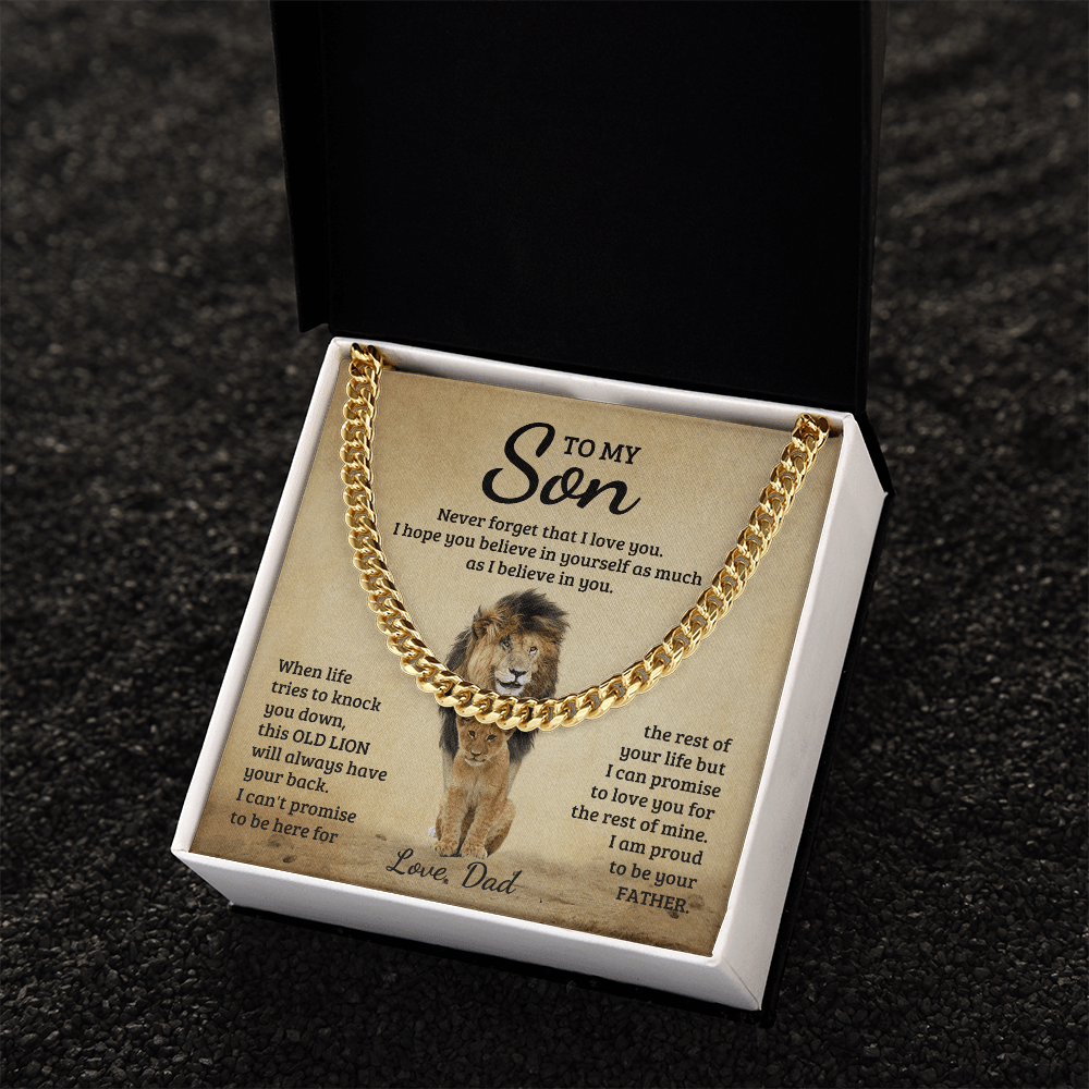 To My Son - Never Forget That I Love You - Cuban Link Chain - Glittering Heights