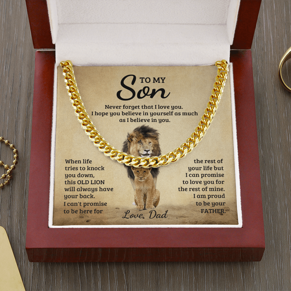 To My Son - Never Forget That I Love You - Cuban Link Chain - Glittering Heights