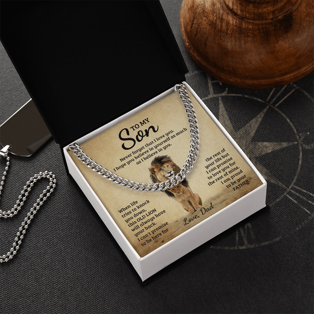 To My Son - Never Forget That I Love You - Cuban Link Chain - Glittering Heights