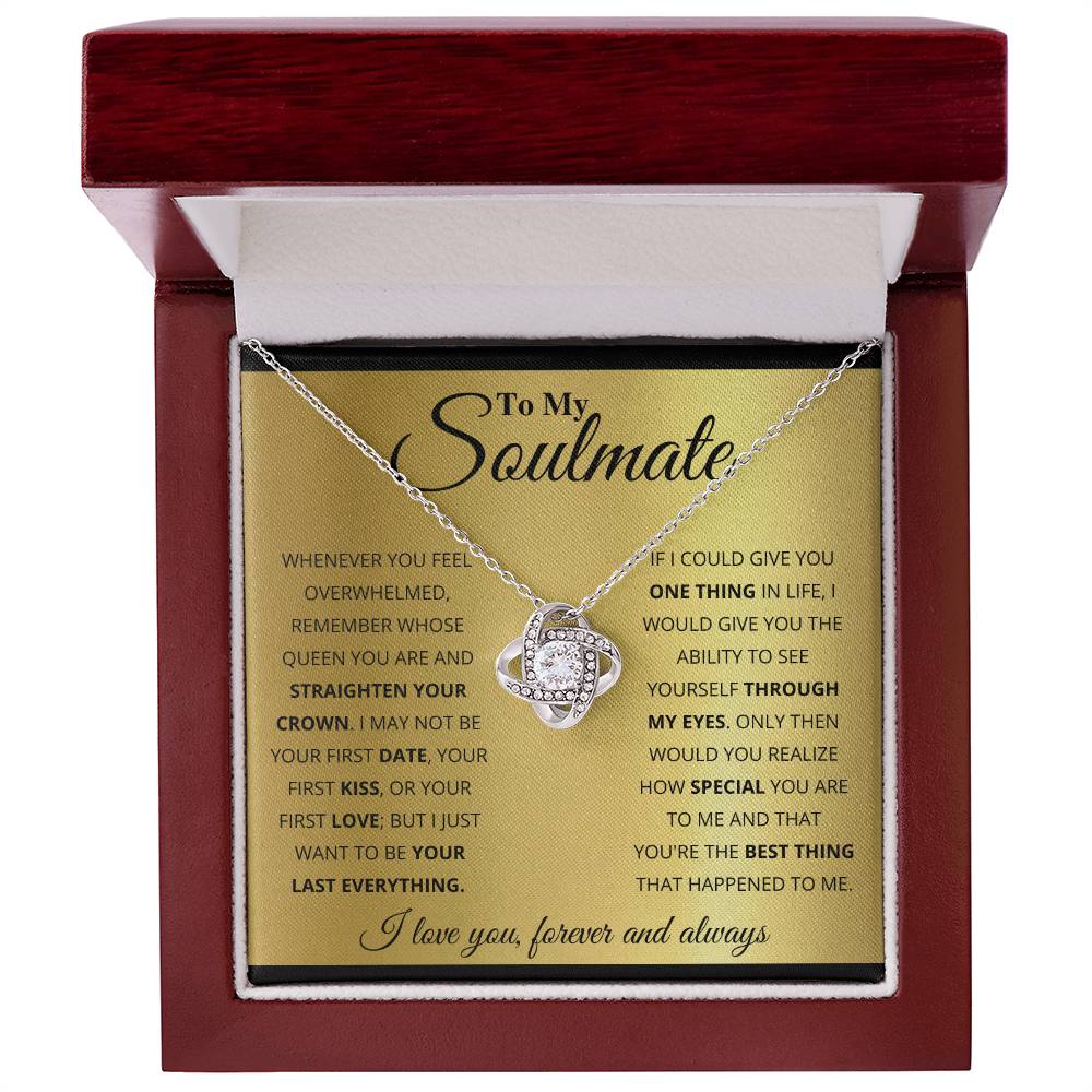 To My Soulmate, You_re The BEst Thing That Happened To Me - Love Knot Necklace - Glittering Heights