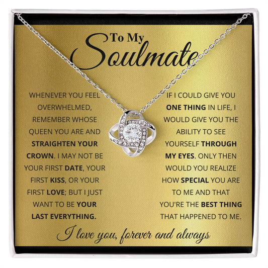 To My Soulmate, You_re The BEst Thing That Happened To Me - Love Knot Necklace - Glittering Heights