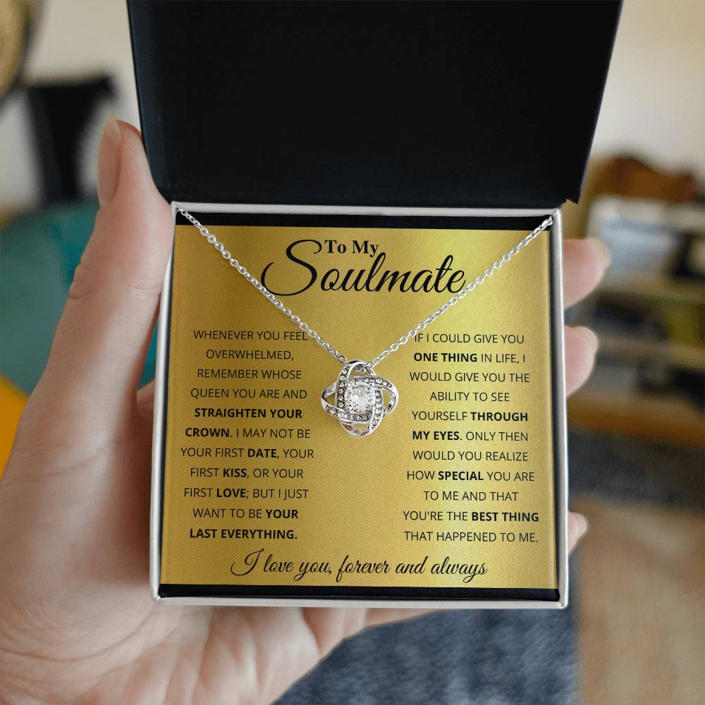 To My Soulmate, You_re The BEst Thing That Happened To Me - Love Knot Necklace - Glittering Heights