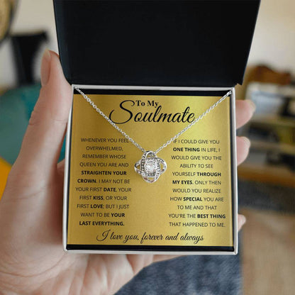 To My Soulmate, You_re The BEst Thing That Happened To Me - Love Knot Necklace - Glittering Heights