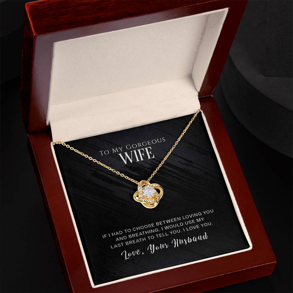 To My Wife, I Love You - Love Knot Necklace - Glittering Heights