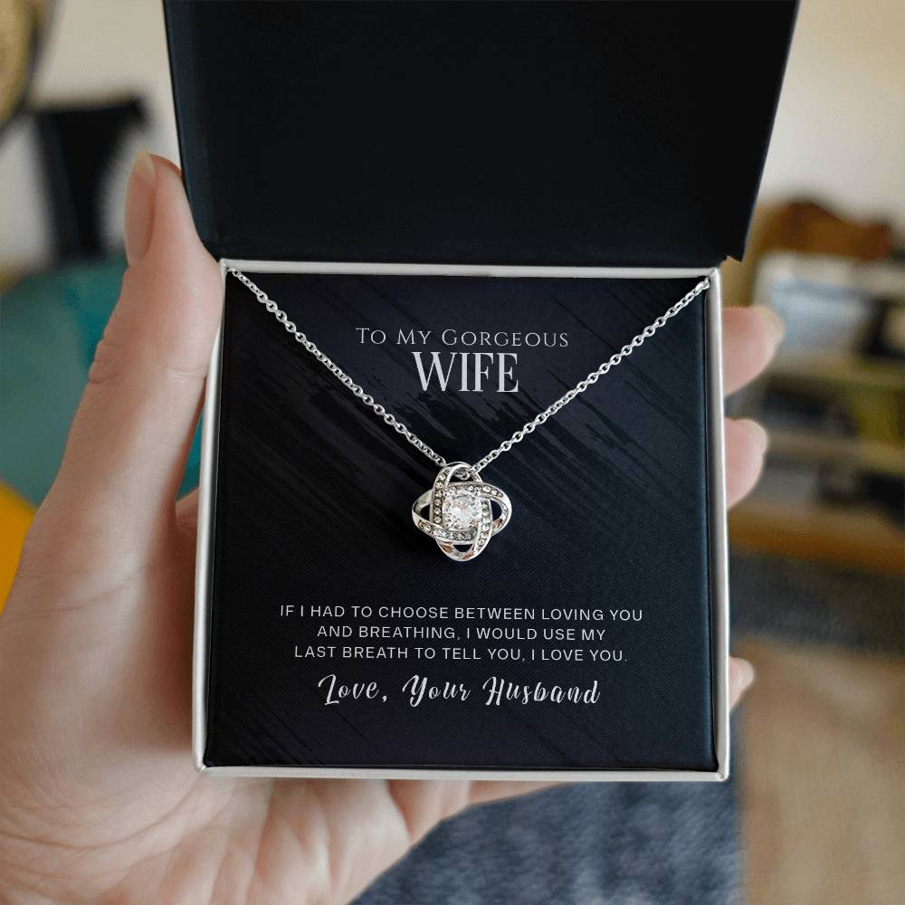 To My Wife, I Love You - Love Knot Necklace - Glittering Heights