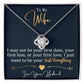 To My Wife, I Want To Be Your Everything - Love Knot Necklace - Glittering Heights