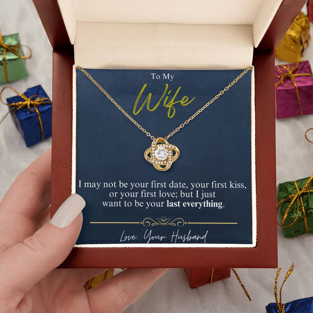 To My Wife - Last Everything - Love Knot Necklace - Glittering Heights