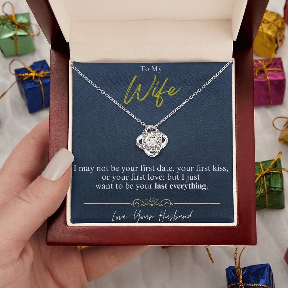 To My Wife - Last Everything - Love Knot Necklace - Glittering Heights