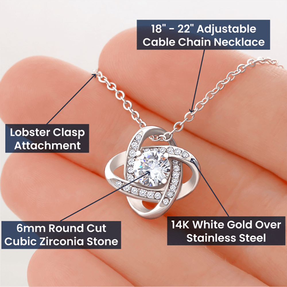 To My Wife - Last Everything - Love Knot Necklace - Glittering Heights