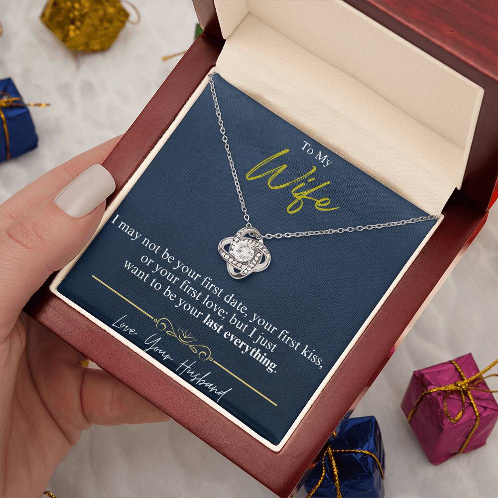 To My Wife - Last Everything - Love Knot Necklace - Glittering Heights