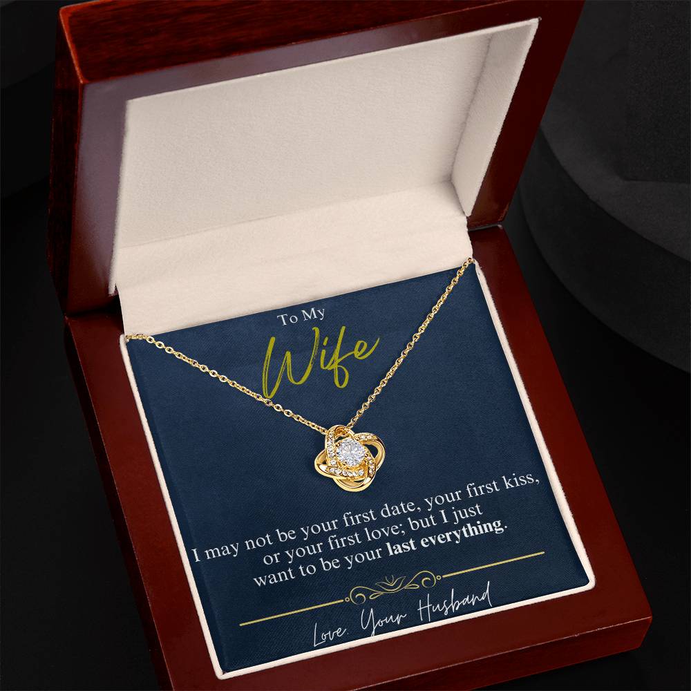 To My Wife - Last Everything - Love Knot Necklace - Glittering Heights