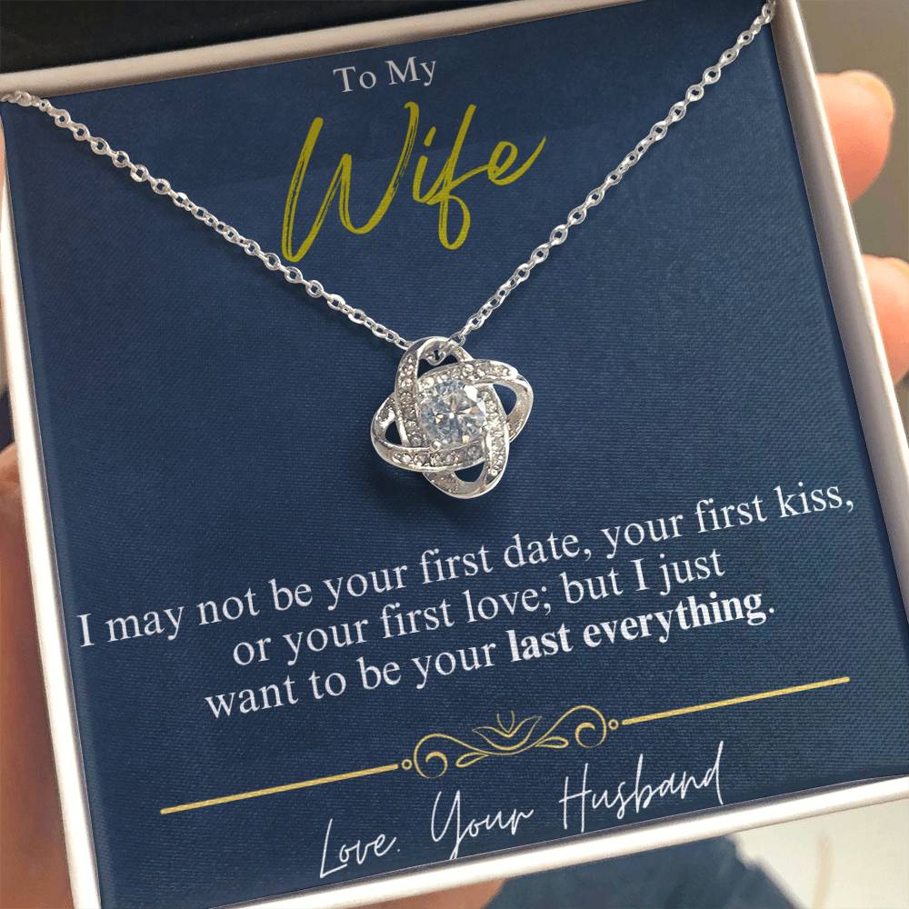 To My Wife - Last Everything - Love Knot Necklace - Glittering Heights