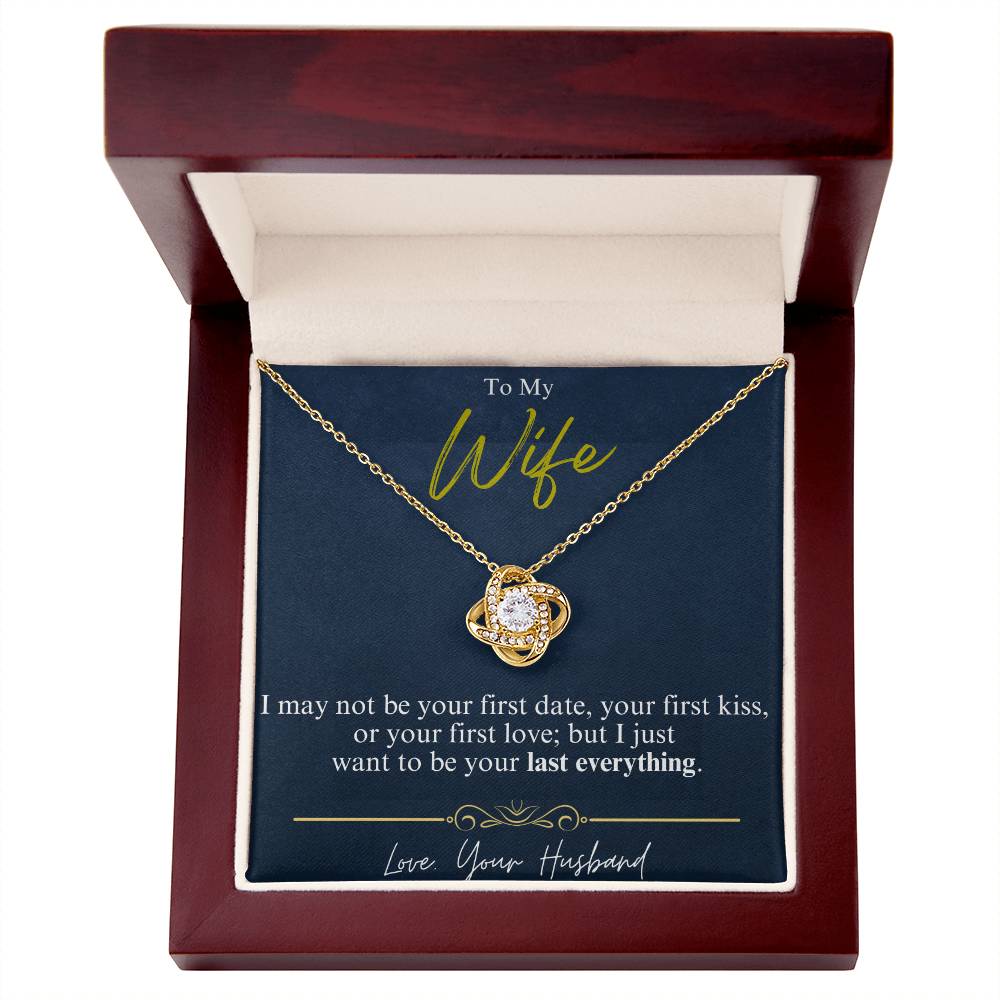 To My Wife - Last Everything - Love Knot Necklace - Glittering Heights