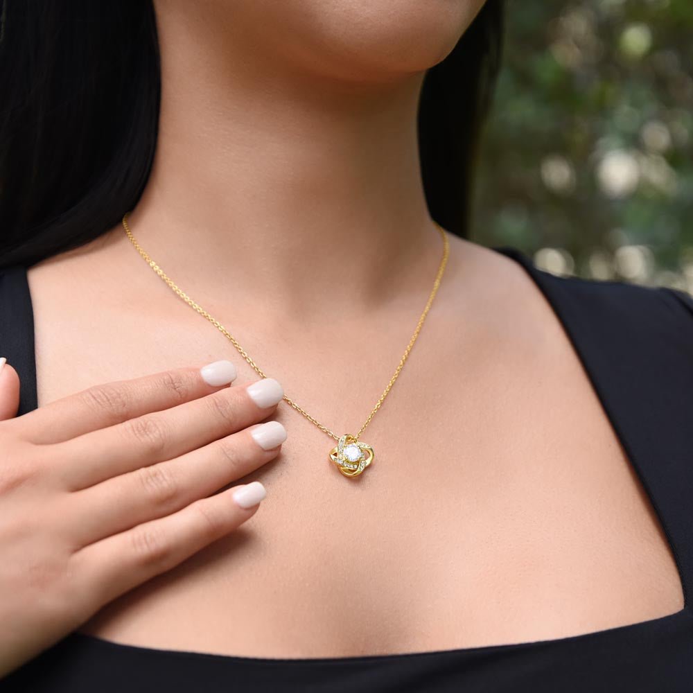 To My Wife - Last Everything - Love Knot Necklace - Glittering Heights