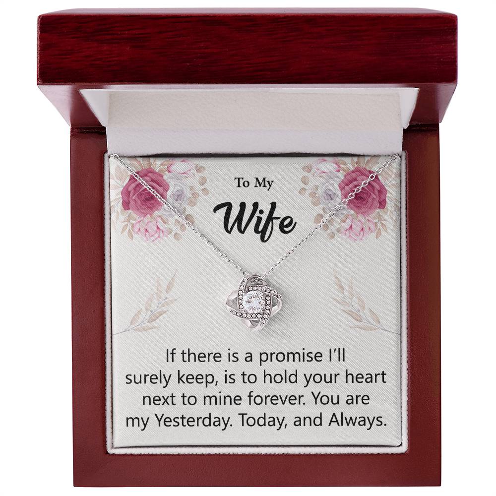 To My Wife - Mine Forever - Love Knot Necklace - Glittering Heights