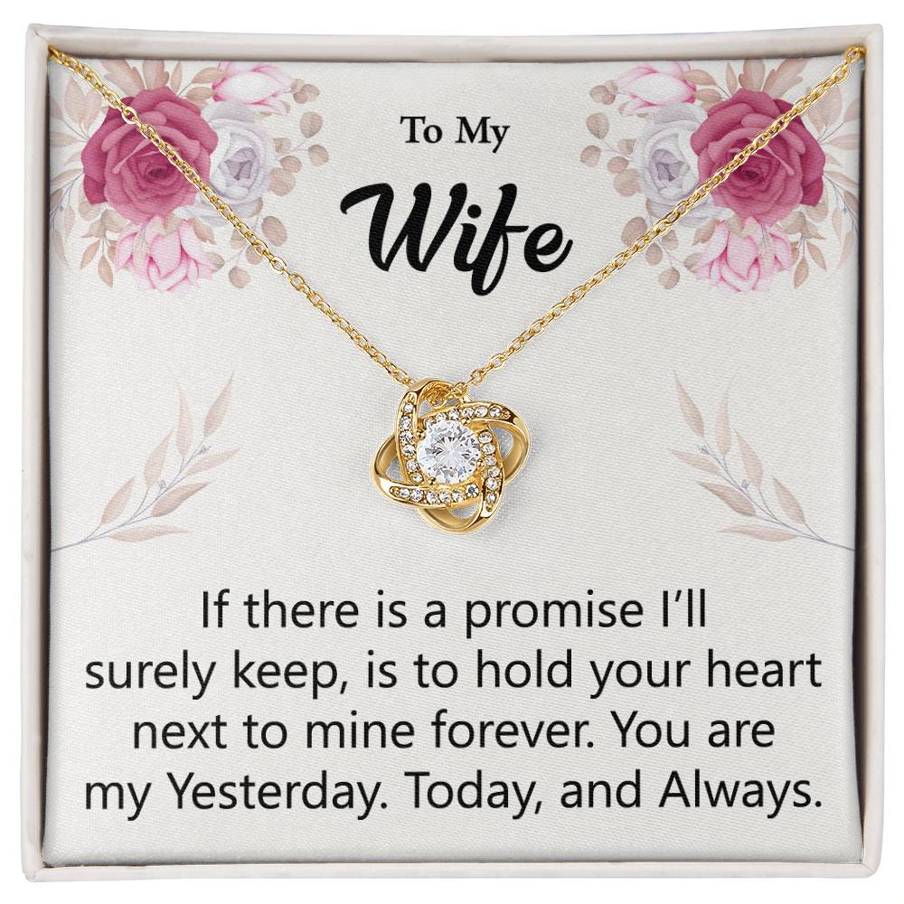 To My Wife - Mine Forever - Love Knot Necklace - Glittering Heights
