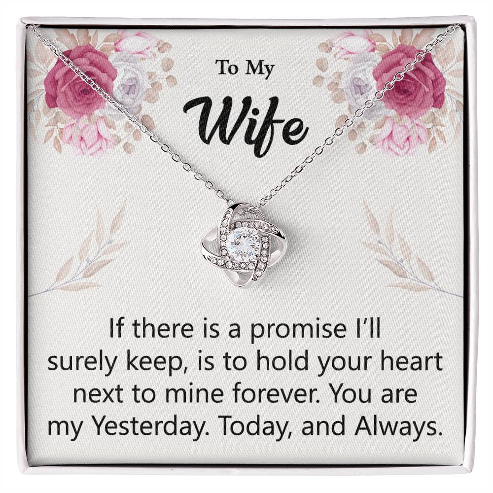 To My Wife - Mine Forever - Love Knot Necklace - Glittering Heights