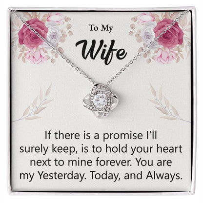 To My Wife - Mine Forever - Love Knot Necklace - Glittering Heights