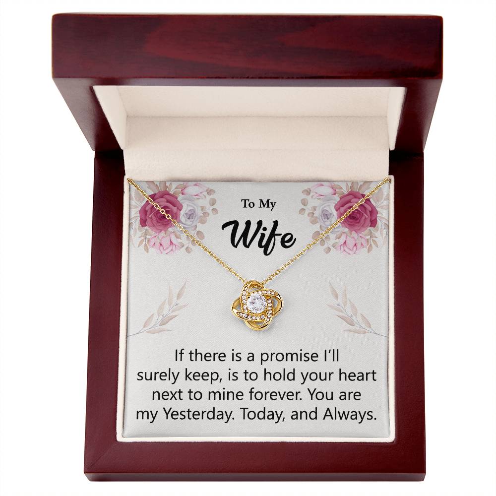 To My Wife - Mine Forever - Love Knot Necklace - Glittering Heights