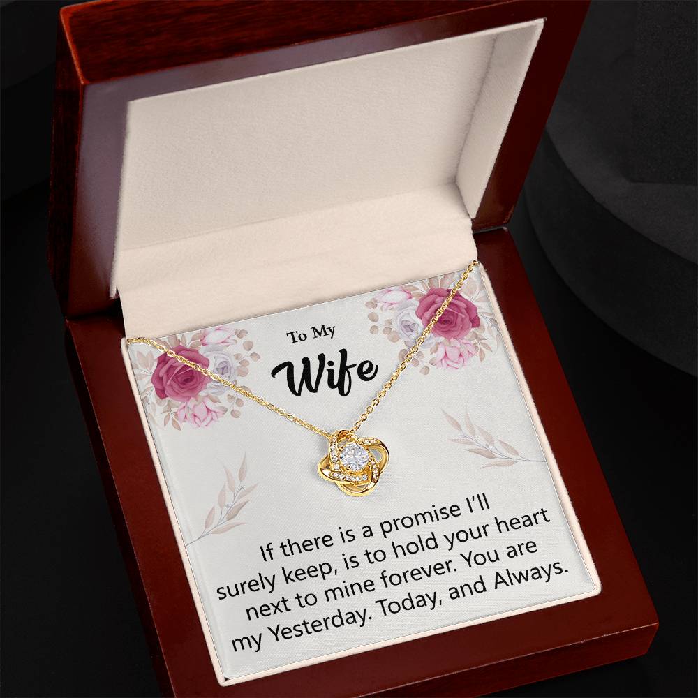 To My Wife - Mine Forever - Love Knot Necklace - Glittering Heights