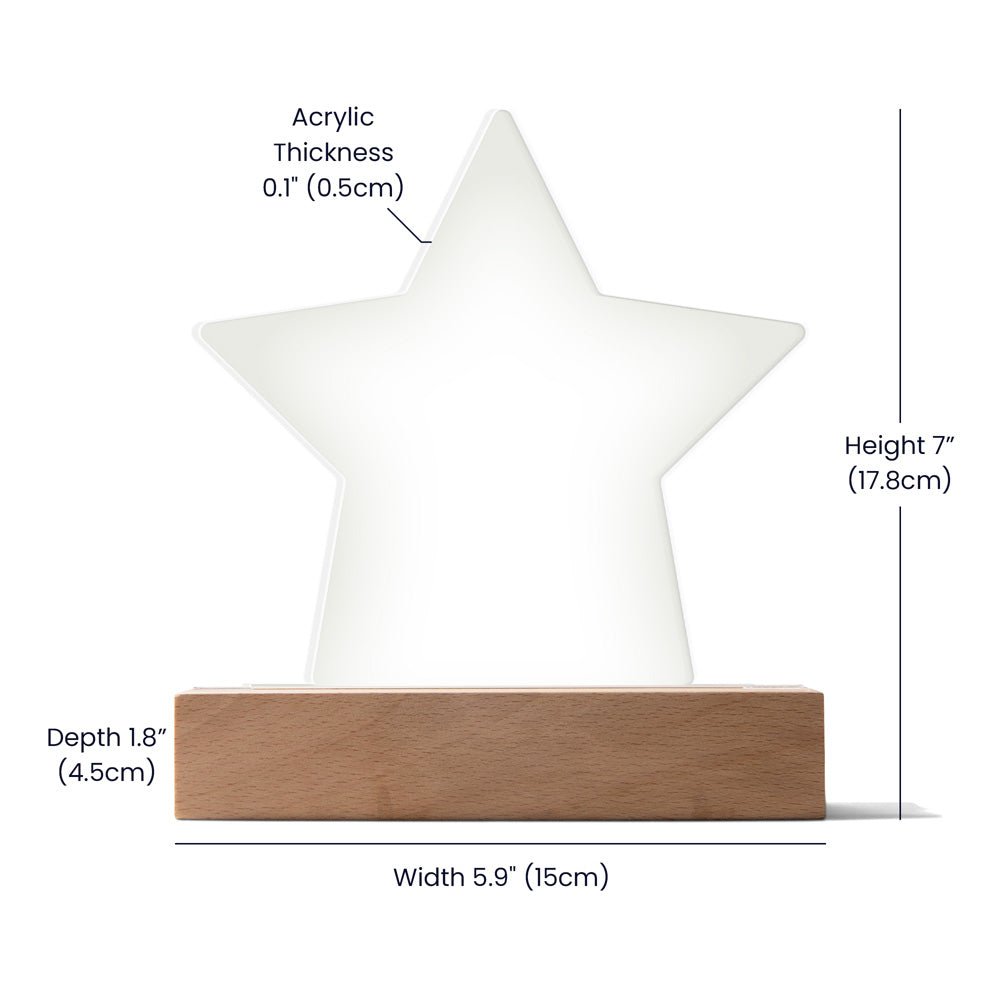 You Are My Lucky Star - Printed Acrylic Star Plaque - Glittering Heights