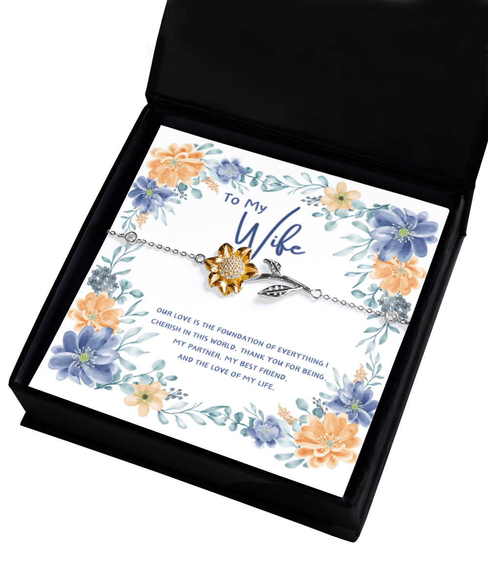 You Are My Sunshine - Golden Sunflower Bracelet - Glittering Heights