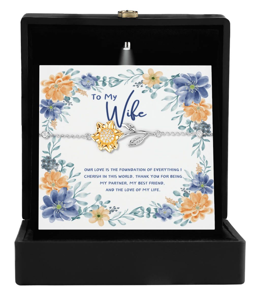 You Are My Sunshine - Golden Sunflower Bracelet - Glittering Heights