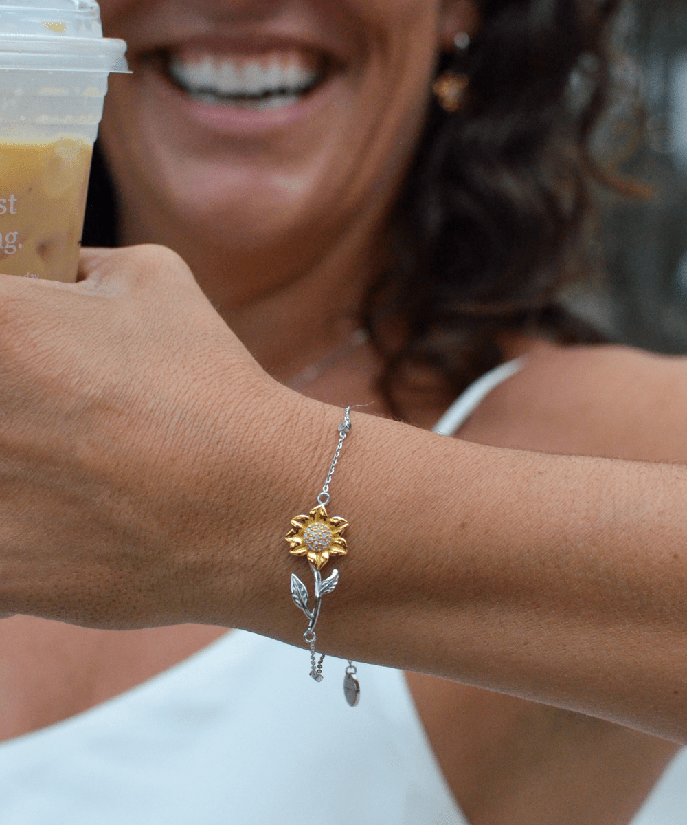 You Are My Sunshine - Golden Sunflower Bracelet - Glittering Heights