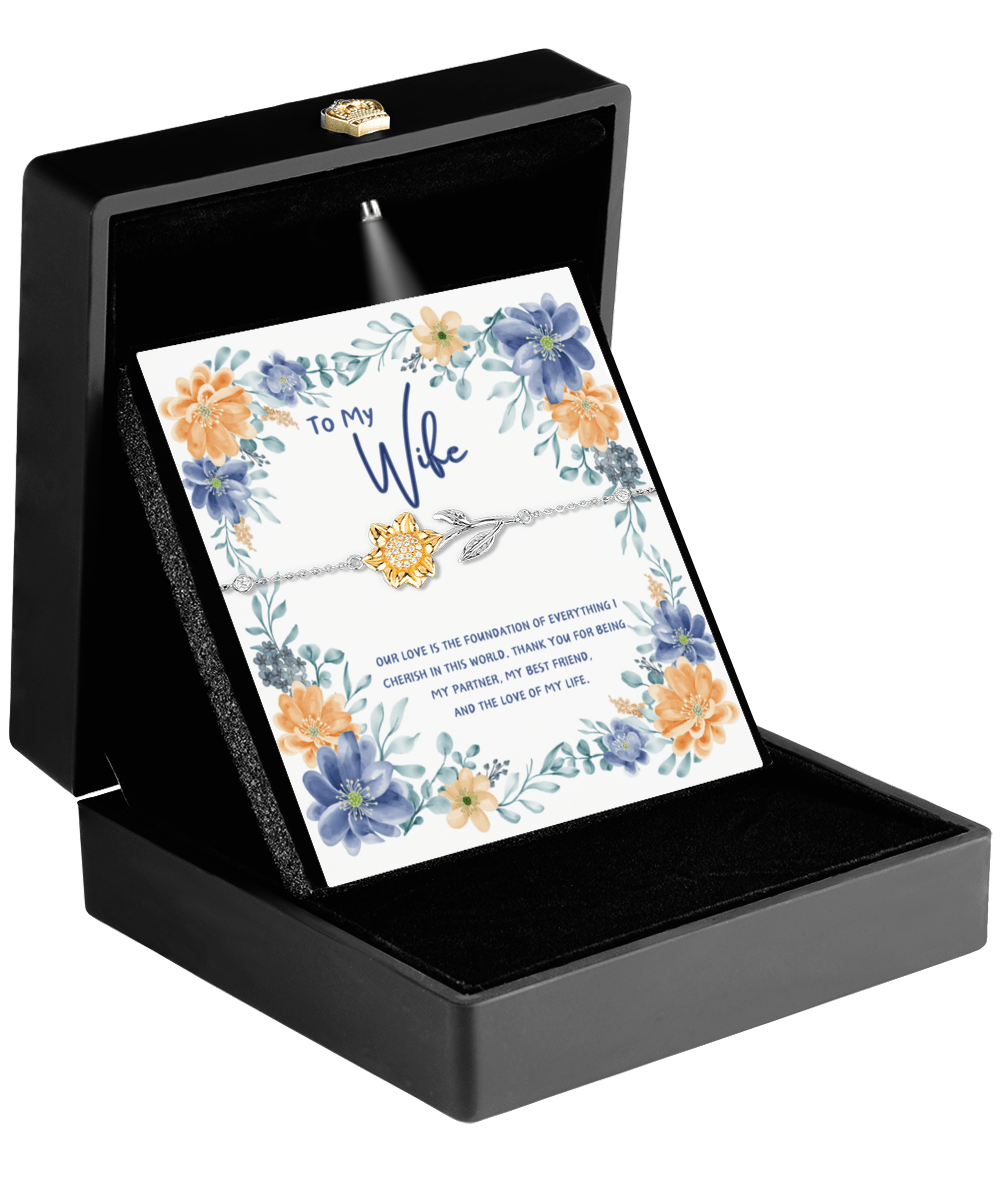 You Are My Sunshine - Golden Sunflower Bracelet - Glittering Heights