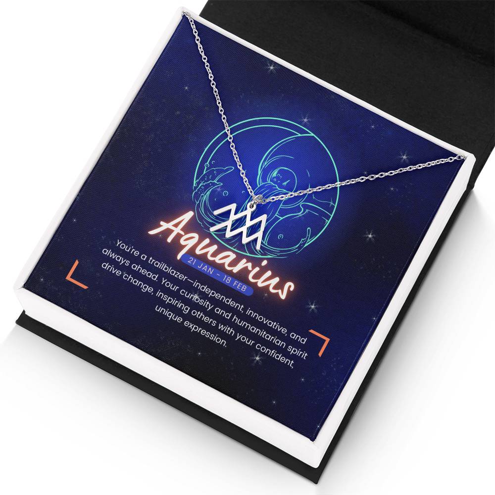 Your Horoscope Necklace - Aquarius - Glittering Heights